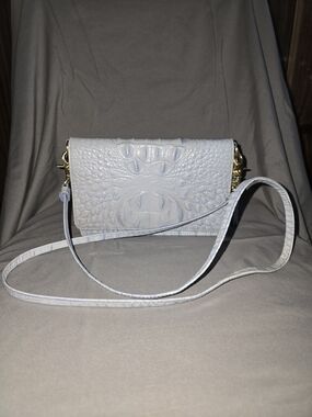 Brahmin Stylish Croc-Embossed Crossbody Bag in Light Blue
